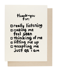 Thank-You Checklist Card