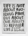 Repair & Live & Love Again - Sumi Ink Painting