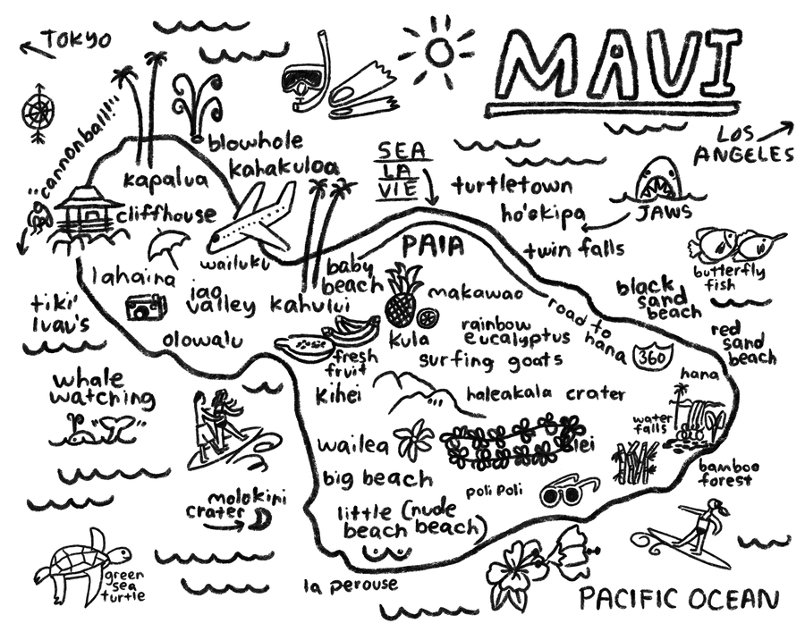 Maui Map Print