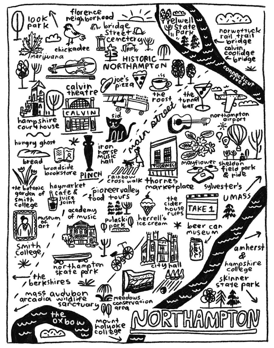 Northampton Map Print