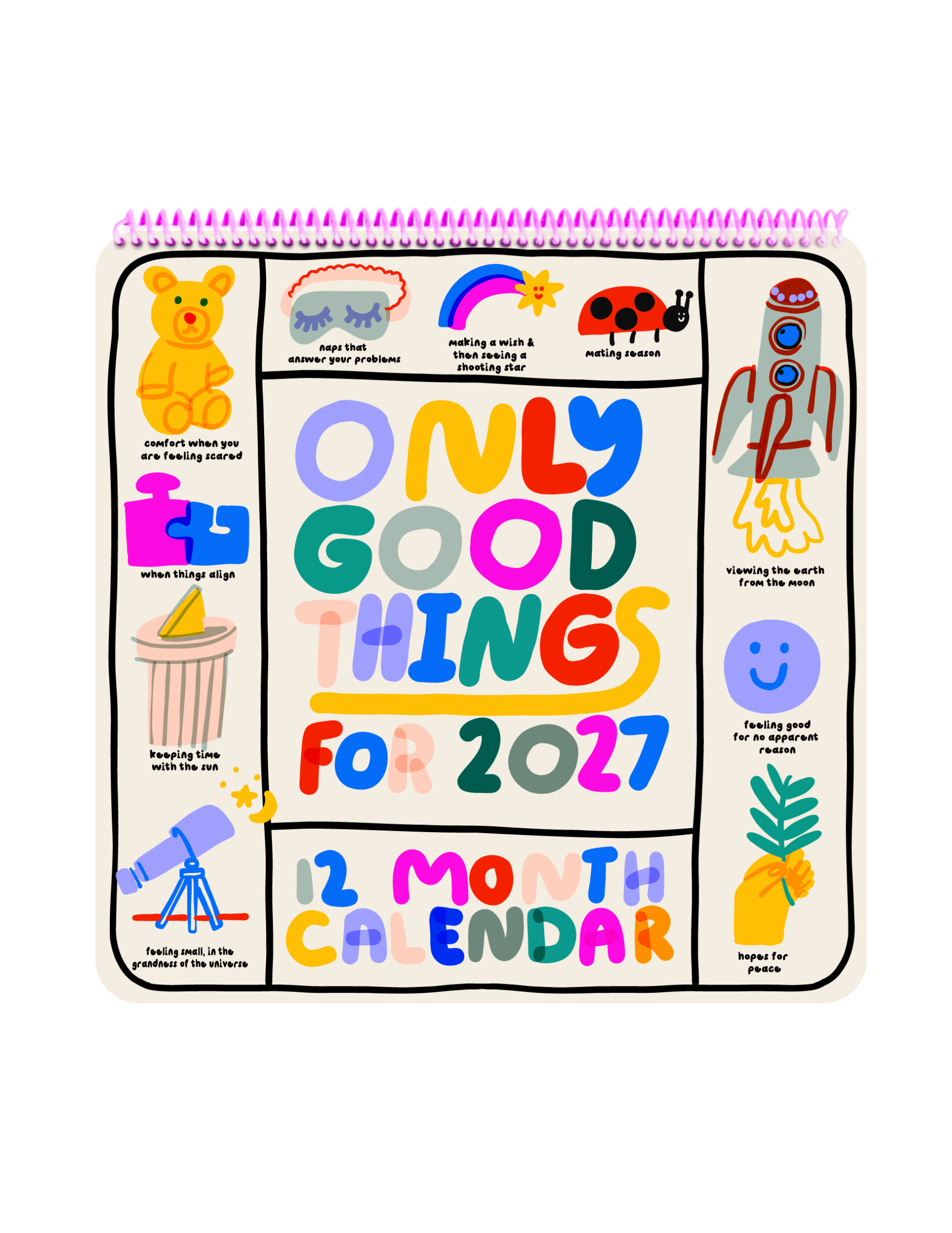 PREORDER 2027 Only Good Things 12-Month Wall Calendar