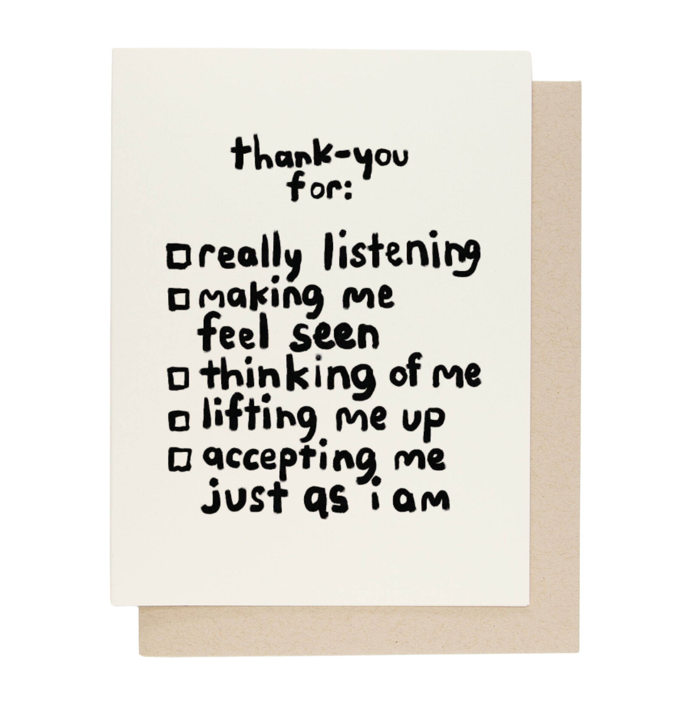 Thank-You Checklist Card