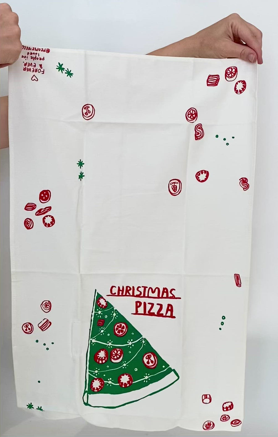Christmas Pizza Tea Towel