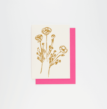 Gold Flowers Card