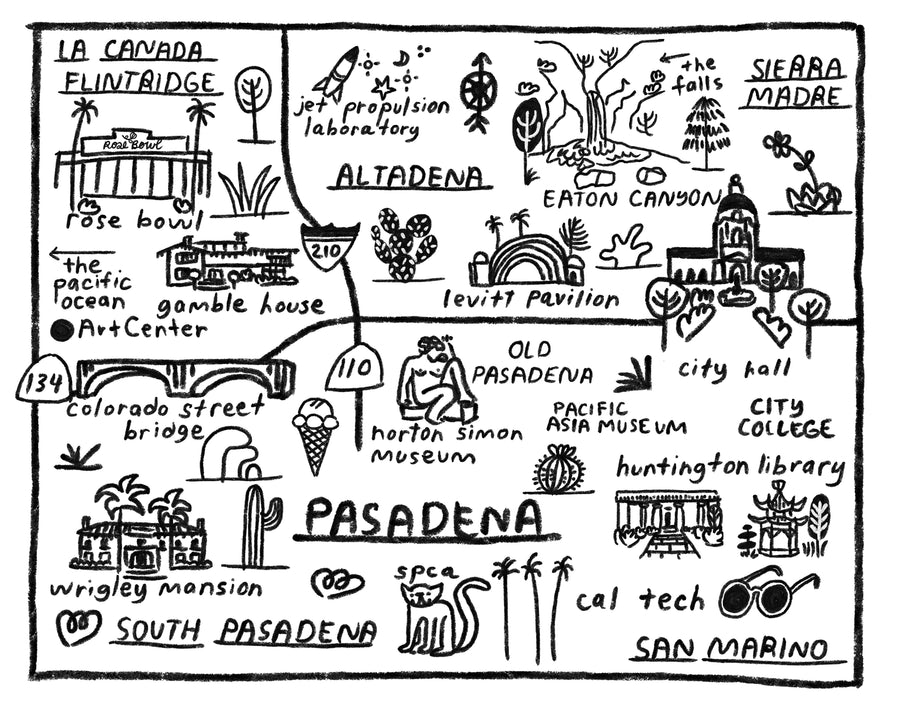 Pasadena Map Print