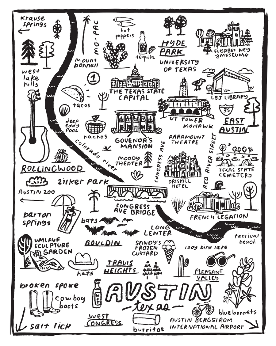 austin map print